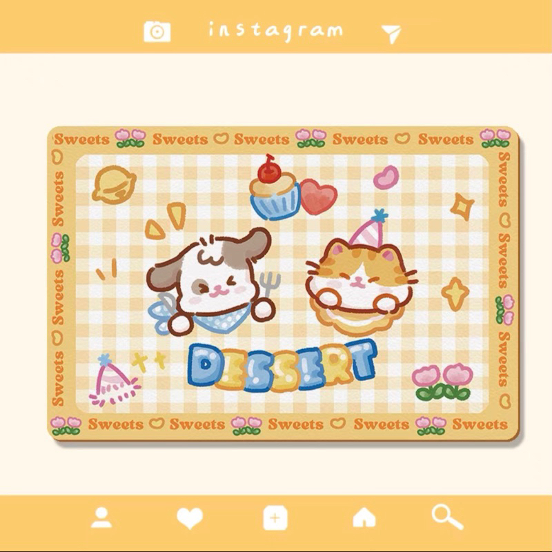 Bát ăn chống gù + thảm lót cute cho chó mèo ✨