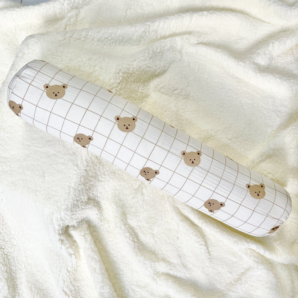 Gối Ôm Cho Bé, Gối Dài Siêu Mềm Vải Xô Muslin Hãng Boona Cho Trẻ Em