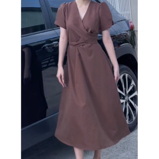 ĐẦM VÁY DÁng DÀI CÔ V EO XOẮN