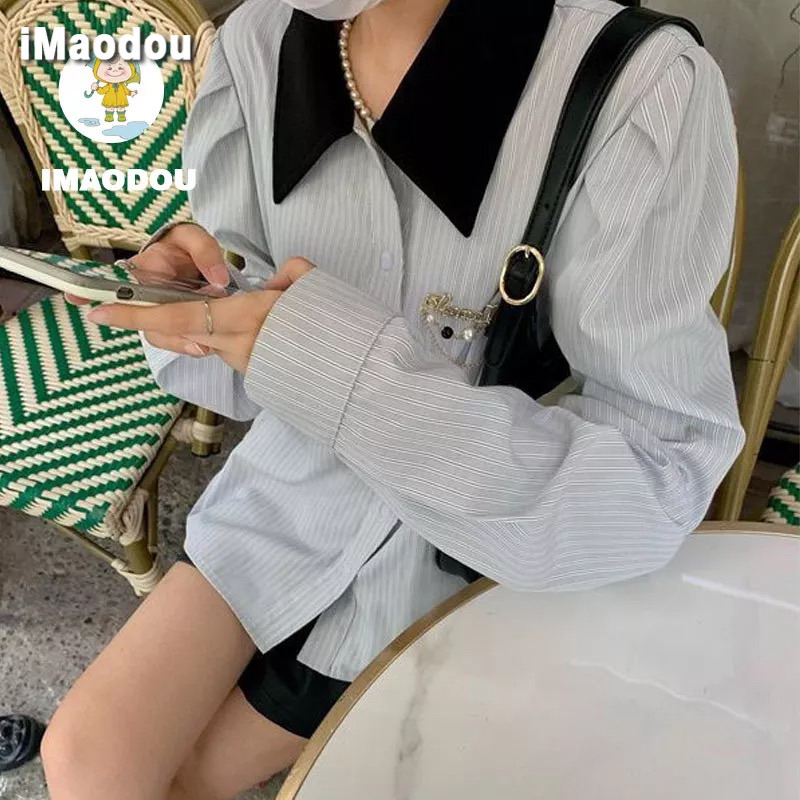 Áo sơ mi xanh dáng ngắn siêu đẹp áp mã còn 182k