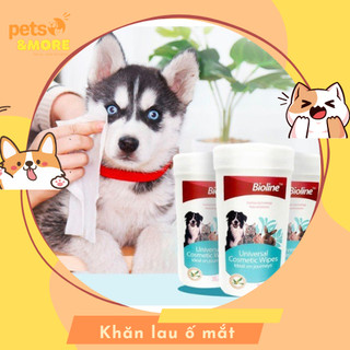Khăn lau vết ố mắt cho thú cưng Bioline