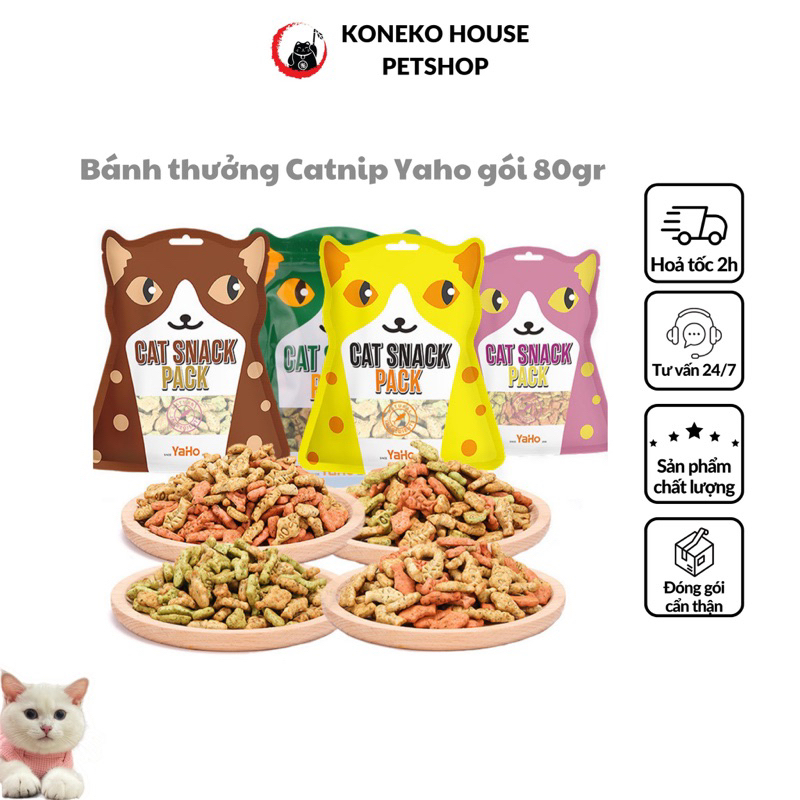 Snack cho mèo - Bánh thưởng Catnip Yaho 80gr