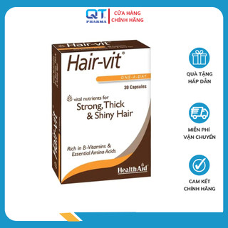Viên uống bổ tóc Hair Vit HealthAid - Giúp Ngăn Ngừa Rụng Tóc, Kích Thích Mọc Tóc nuôi dưỡng nang tóc - Hairvit Hộp 30v