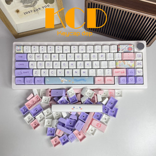 Keycap xda cao 9.5mm, chủ đề thỏ mộng mơ, chất liệu pbt dày 1.5mm