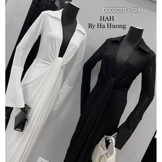 Đầm cổ V tay dài cao cấp
