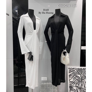 Đầm cổ V tay dài cao cấp