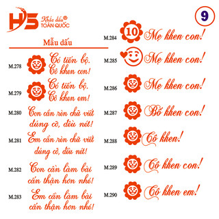 [M9.278-M9.290] Con dấu nhận xét học sinh tiểu học