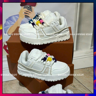 Giày thể thao Lv charm sticker fullbox , Giày sneaker lv trắng độn đế dành cho Nam Nữ Siêu hot hít