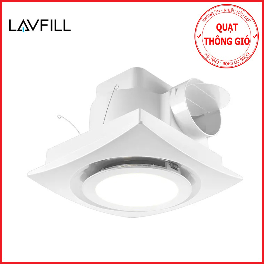 💎Tổng kho KHALIK💎 Quạt thông gió, quạt hút gió âm trần-ốp trần có đèn LED LAVFILL LFCV-12DL (đèn trắng)