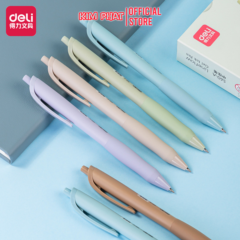 Bút bi nước mực Gel Deli S60-A5 - Mực đen - Ngòi 0.5mm - Có ruột thay thế S206 - 1 chiếc