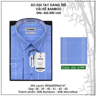 Áo Sơ Mi Dài Tay Bambo Dáng Slimfit Vĩnh Tiến G799