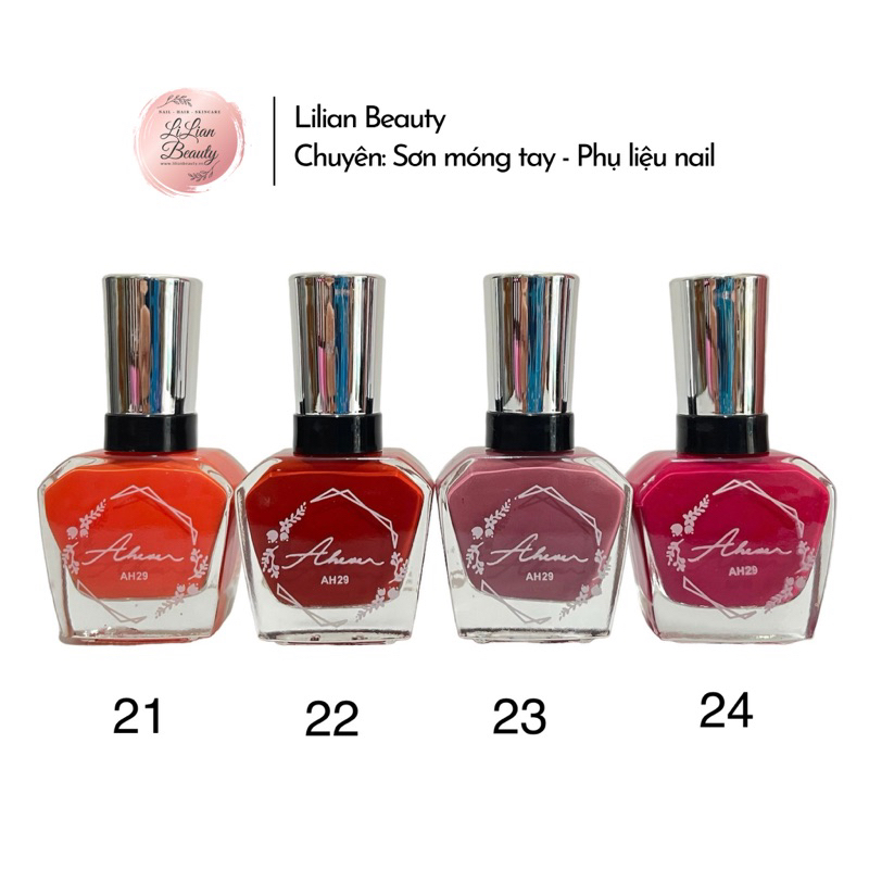 Combo 4 chai sơn móng tay thường Ah29 màu đẹp, dễ sử dụng, dung tích 17ml