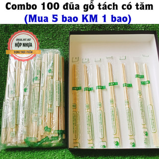 Combo 100 Đũa có tăm dùng một lần - Đũa gỗ tách dùng một lần - Hàng xuất khẩu Nhật