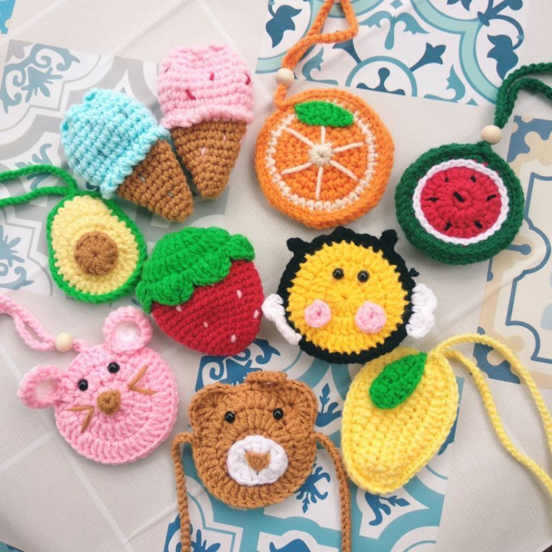 Túi đựng tỏi, túi LEN đựng tỏi  tránh vía cho bé yêu