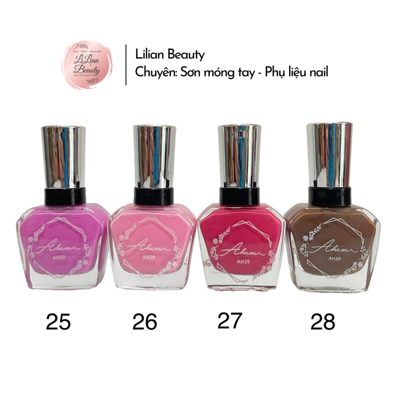 Combo 4 chai sơn móng tay thường Ah29 màu đẹp, dễ sử dụng, dung tích 17ml