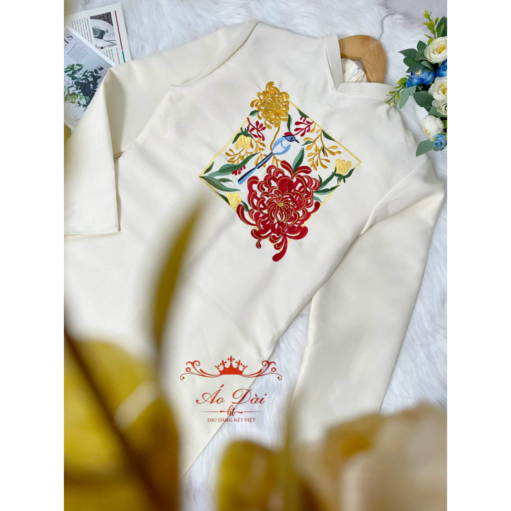 Áo dài cách tân nam chất tafta thêu họa tiết sang trọng dành cho các anh - Áo Dài Sài Gòn H&T