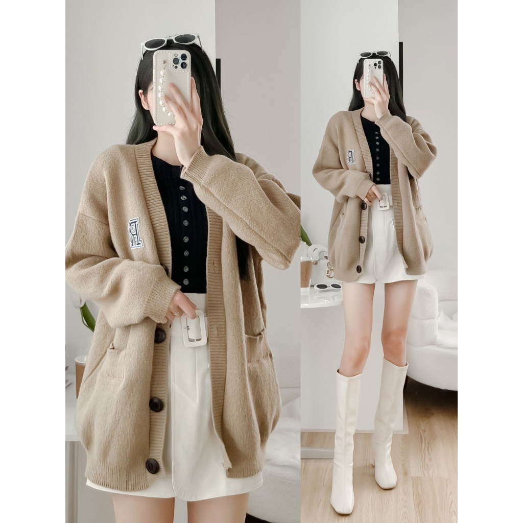 Áo khoác len form rộng chữ R phong cách RETROSTYLE mã AoCDGchuR563_P7