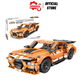 Mô hình lắp ráp siêu xe F Mustang màu cam Pull Back , đồ chơi lắp ráp xe F Mustang SKU 0101h  - 1996Brick
