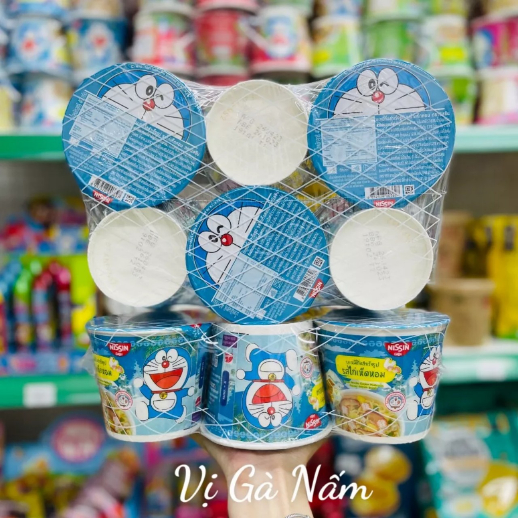 Lốc 6 Hộp Mì tôm DOREMON NISSIN Thái Lan cho bé hộp 40gam Date 01/2024