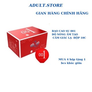 Bao cao su siêu mỏng 001 OLO đỏ siêu truyền nhiệt kéo dai thời gian nhiều chất bôi trơn hộp 10 cái