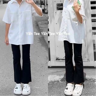Quần jeans nữ ống loe trơn Yến Tee , quần loe dáng ngắn dễ mặc , quần đi học nữ
