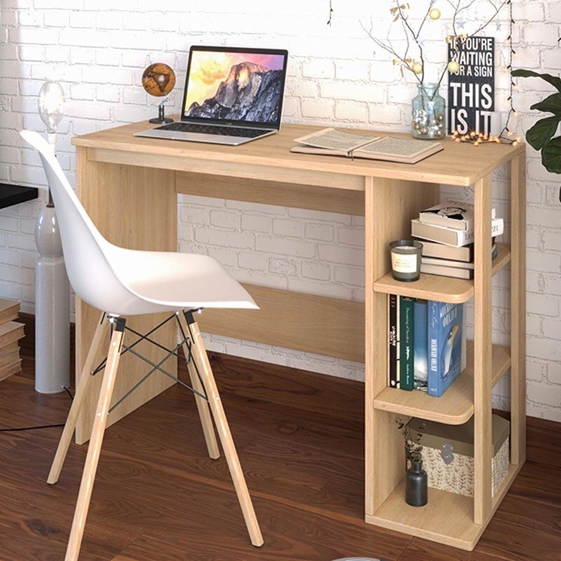 Bàn học, Bàn Làm Việc Gỗ MDF Kết Hợp Kệ Sách 3 Ngăn Thông Minh Chống Nước | BigBuy360 - bigbuy360.vn