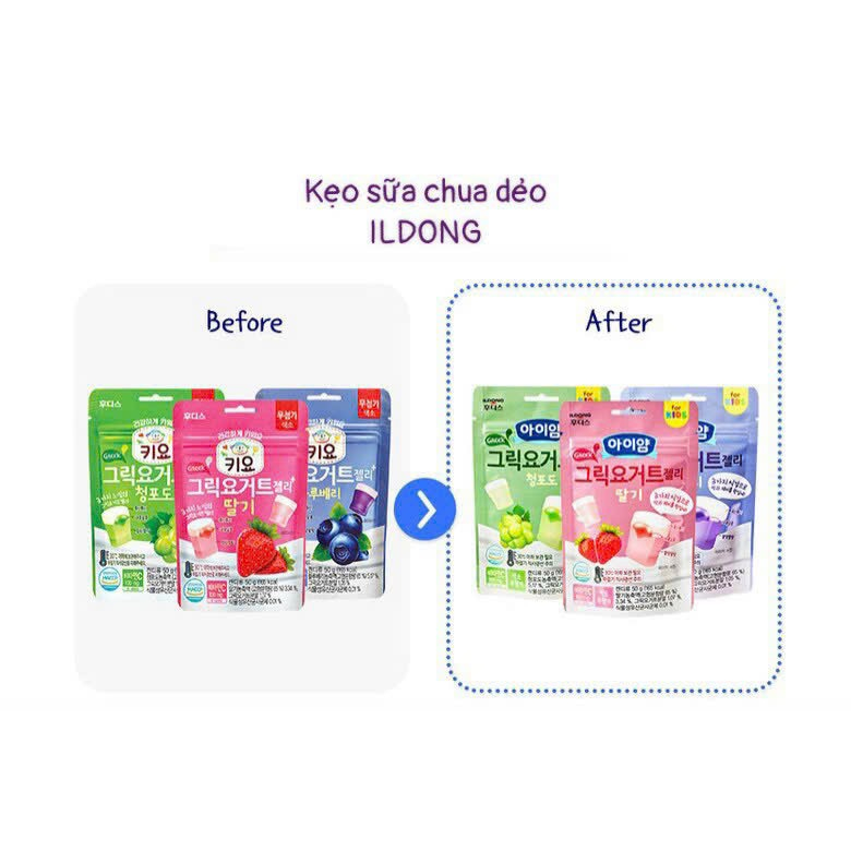 Kẹo Sữa Chua Dẻo Hy Lạp ILDONG Hàn Quốc Chính Hãng cho bé ăn dặm gói 50g