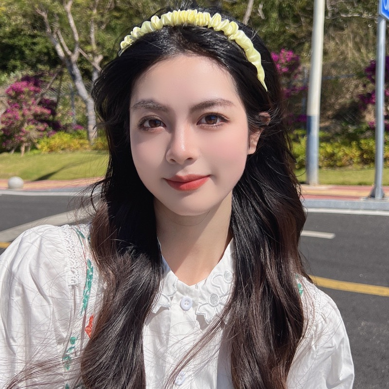 Băng đô Cài Tóc Bọc Vải Họa Tiết Caro Hoa Vintage