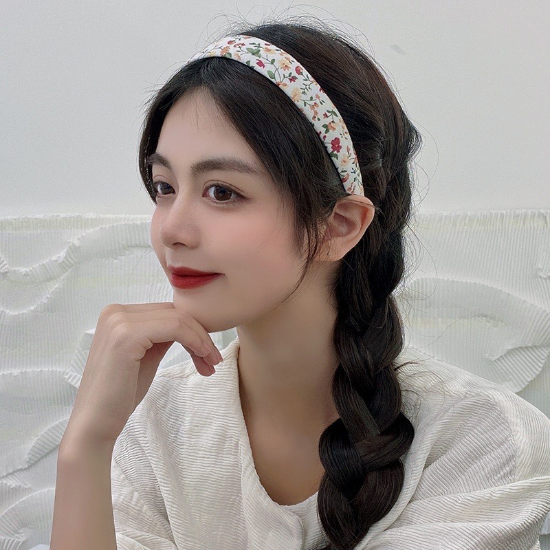 Băng đô Cài Tóc Bọc Vải Họa Tiết Caro Hoa Vintage