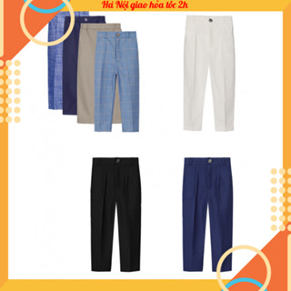 Quần tây dài đi học cao cấp cho bé trai đồng phục học sinh cấp 1 cấp 2 màu xanh và màu đen QBT025 - QBT026