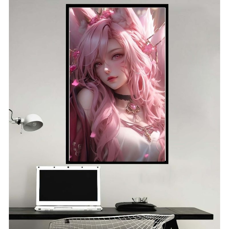 Tranh led, lightbox, tráng gương, treo tường, để bàn khổ 20x30cm, in theo yêu cầu, nhân vật anime, m