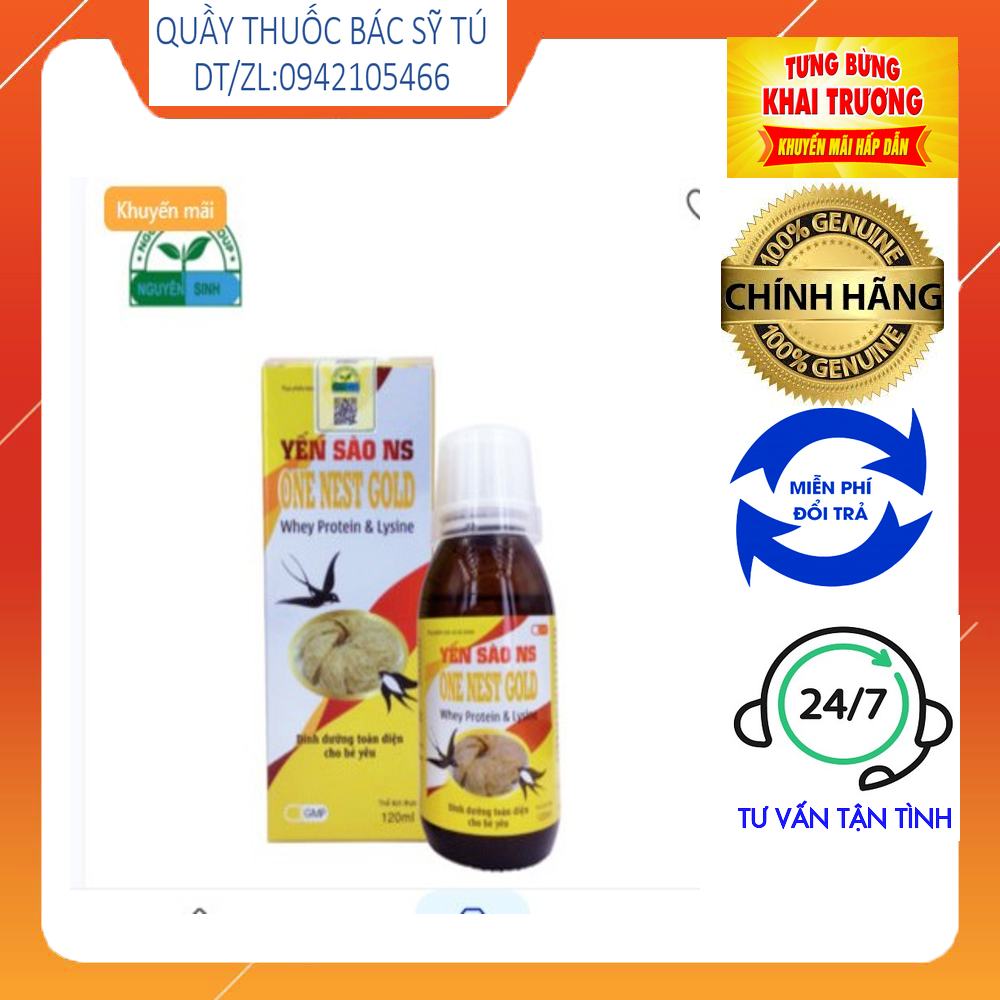Thực phẩm bổ sung dinh dưỡng trẻ em suy dinh dưỡng, biếng ăn, gầy yếu, chậm lớn, còi xương Yến sào NS one nest gold