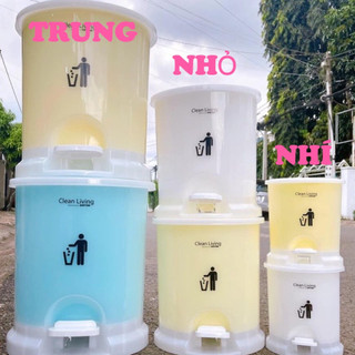 Thùng rác đạp oval duy tân cao cấp