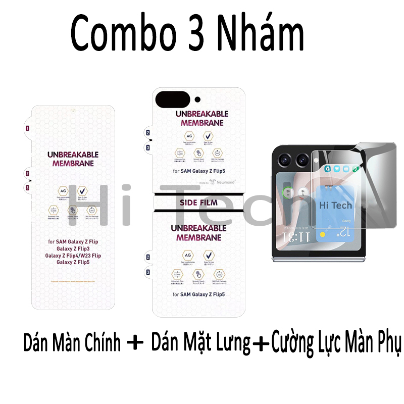 Dán màn hình Samsung Z Flip 5 / Samsung Z Flip 3 5G / Z Flip 4 full màn dẻo trong suốt - Dán dẻo Samsung Galaxy Z Flip 5