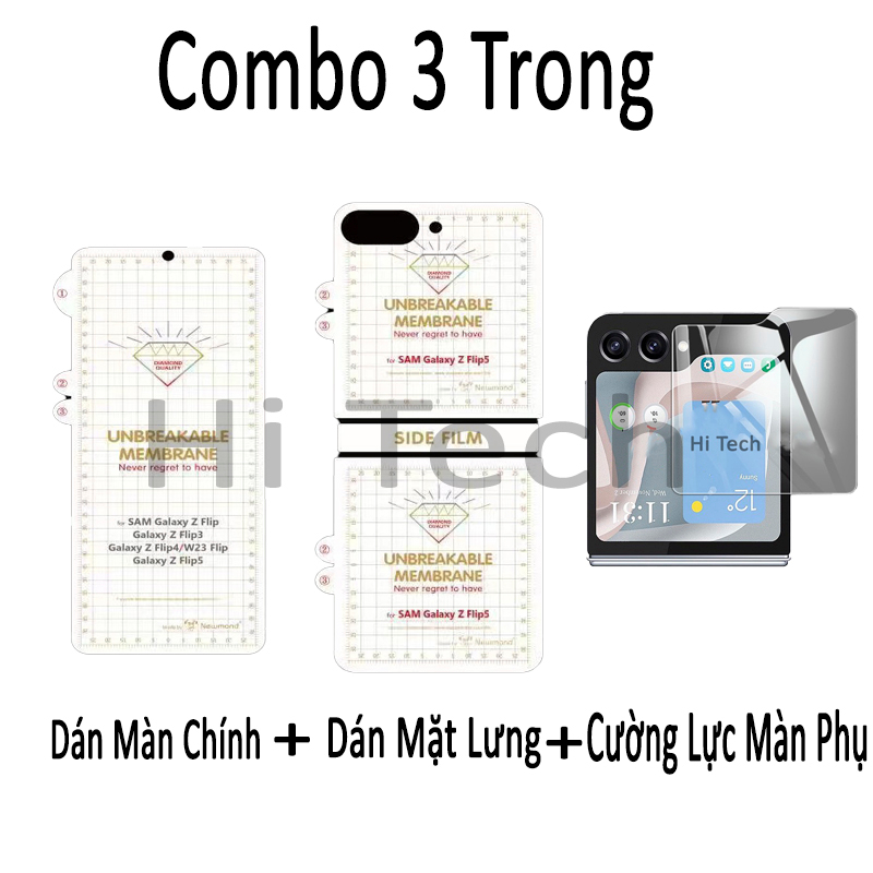 Dán màn hình Samsung Z Flip 5 / Samsung Z Flip 3 5G / Z Flip 4 full màn dẻo trong suốt - Dán dẻo Samsung Galaxy Z Flip 5