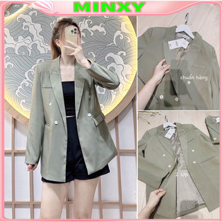 Áo Blazer nữ 2 lớp dài tay Hàn Quốc, Áo Vest XUẤT DƯ FULL TAG khoác ngoài sang xinh xịn nha