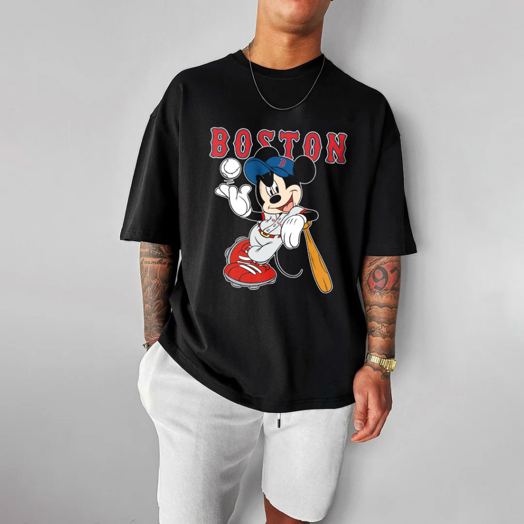 Áo Thun Bóng Chày  Unisex Áo Chuột Mickey Bóng Chày Cực Đẹp Chất Vải Mềm Mịn Co Giãn Thoáng Mát
