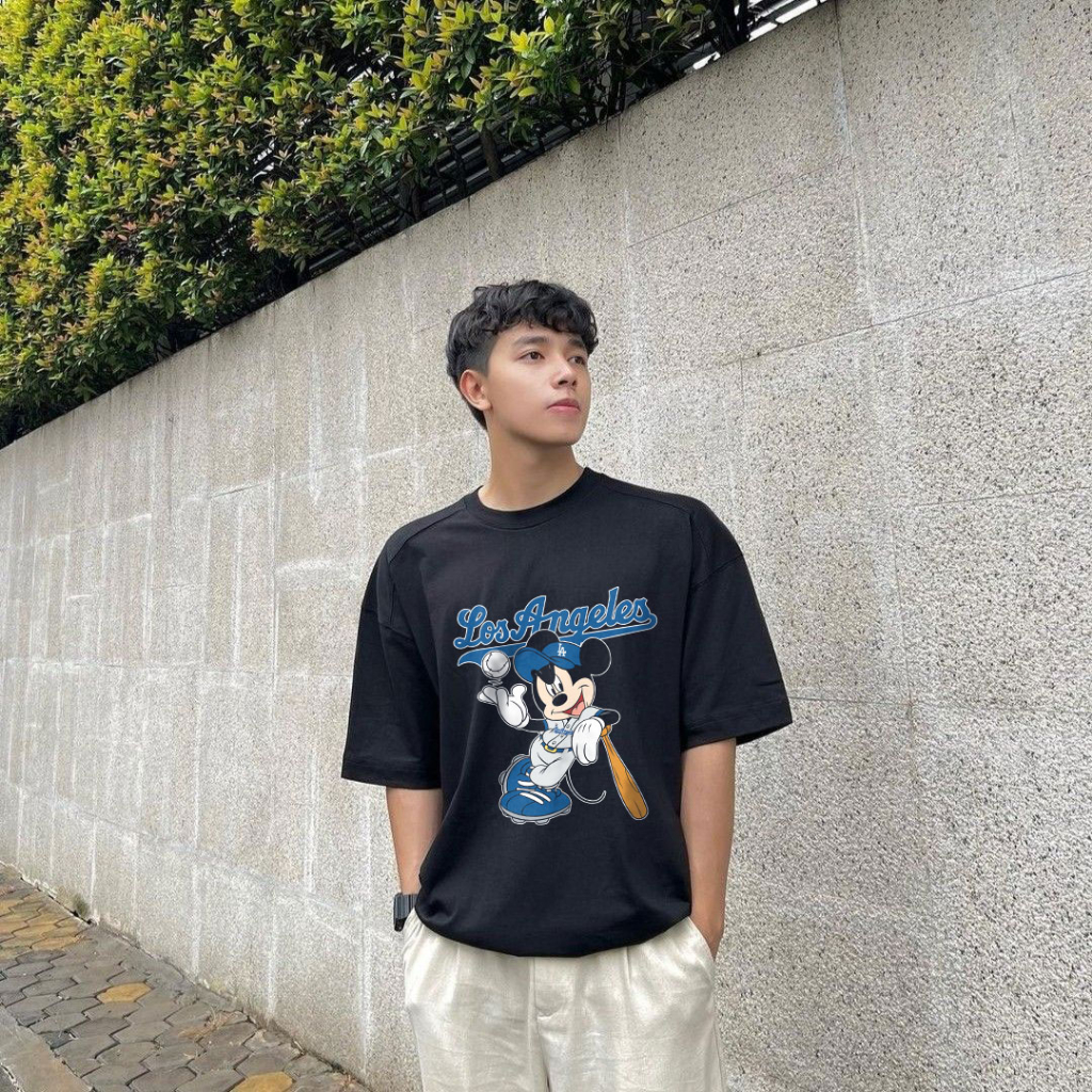 Áo Thun Bóng Chày  Unisex Áo Chuột Mickey Bóng Chày Cực Đẹp Chất Vải Mềm Mịn Co Giãn Thoáng Mát