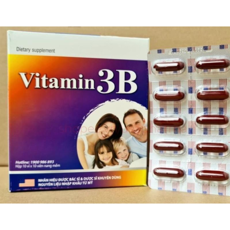 Vitamin 3B bổ sung B1 B6 B12 cho cơ thể giúp bồi bổ cơ thể , giảm đau dây thần kinh