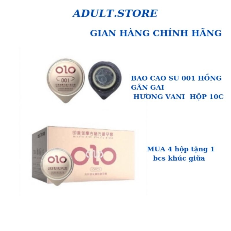 Bao Cao Su Gai OLO 001 Ấn Độ Hồng Bao Cao Su Kéo Dài Thời Gian Siêu Mỏng Hộp 10 BCS