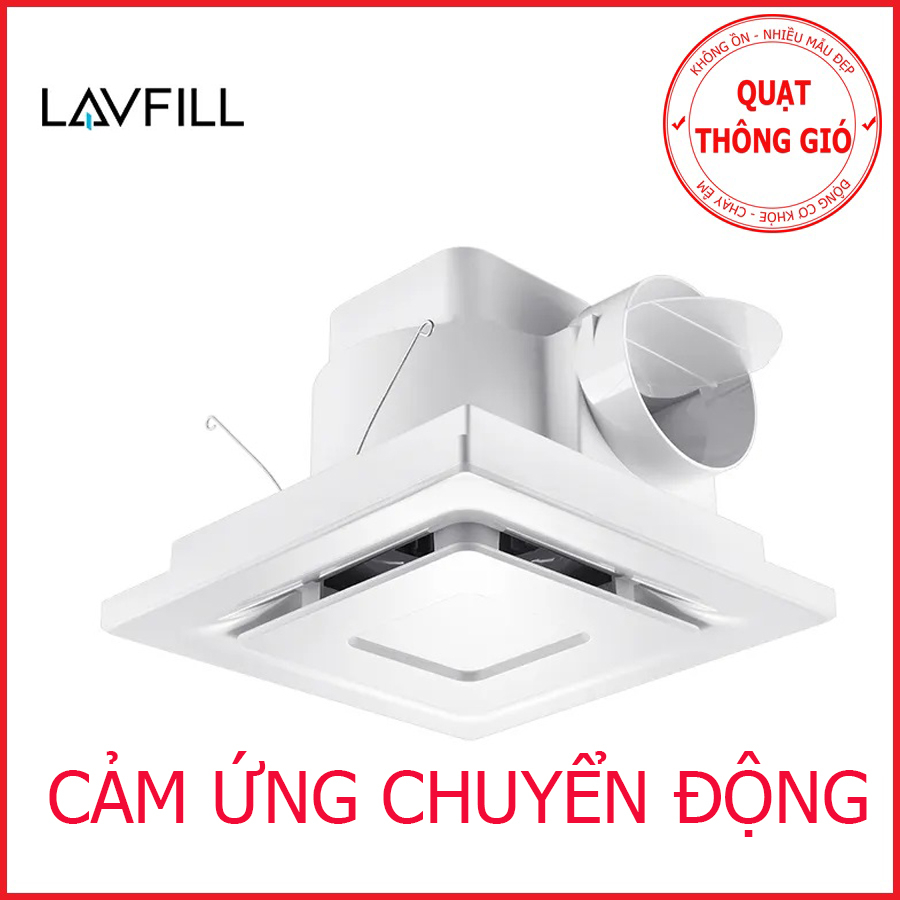 💎Tổng kho KHALIK💎 Quạt thông gió âm trần MẶT VUÔNG có sử dụng CẢM ỨNG CHUYỂN ĐỘNG LAVFILL LFCV 12LS, 16LS