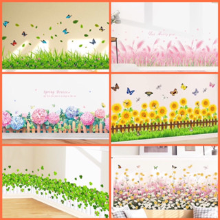   Nhiều Mẫu  Decal dán chân tường hoa cỏ siêu xinh sẵn keo dán. 