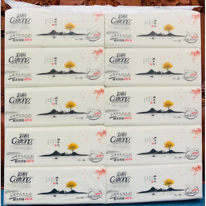 Giấy ăn cao cấp Cai.tong 1 xách 10 gói, 4200 tờ, 1500gram