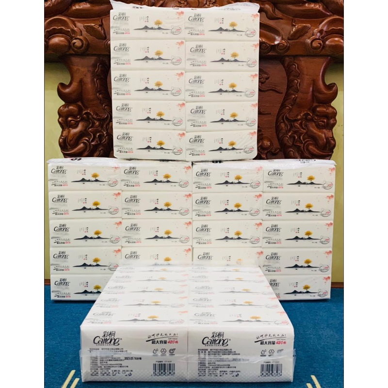 Giấy ăn cao cấp Cai.tong 1 xách 10 gói, 4200 tờ, 1500gram