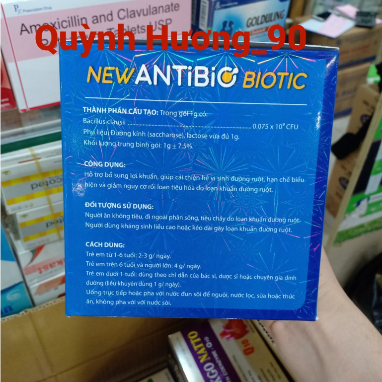Men vi sinh NEW ANTIBIO Biotic hộp 100 gói giúp ổn định hệ tiêu hóa