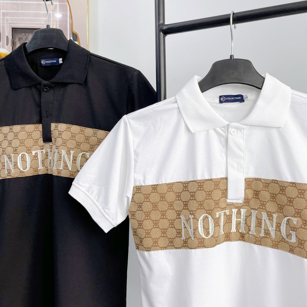 Áo thun polo nam, áo thun nam có cổ tay ngắn phối vai G, thêu chữ, tổng hợp các mẫu áo thun polo đẹp hàng hot trend