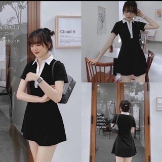 ĐẦM CỔ POLO PHỐI NÚT SIÊU ĐẸP DN789