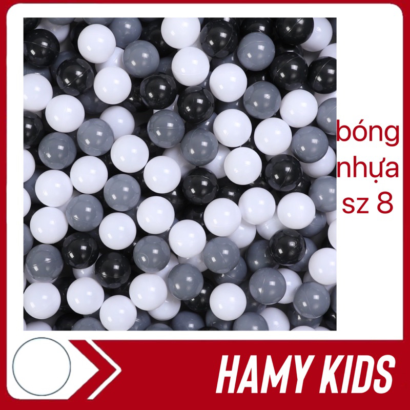 Bóng nhựa decor chụp ảnh, Bóng nhựa cho bé tông màu trắng đen xám