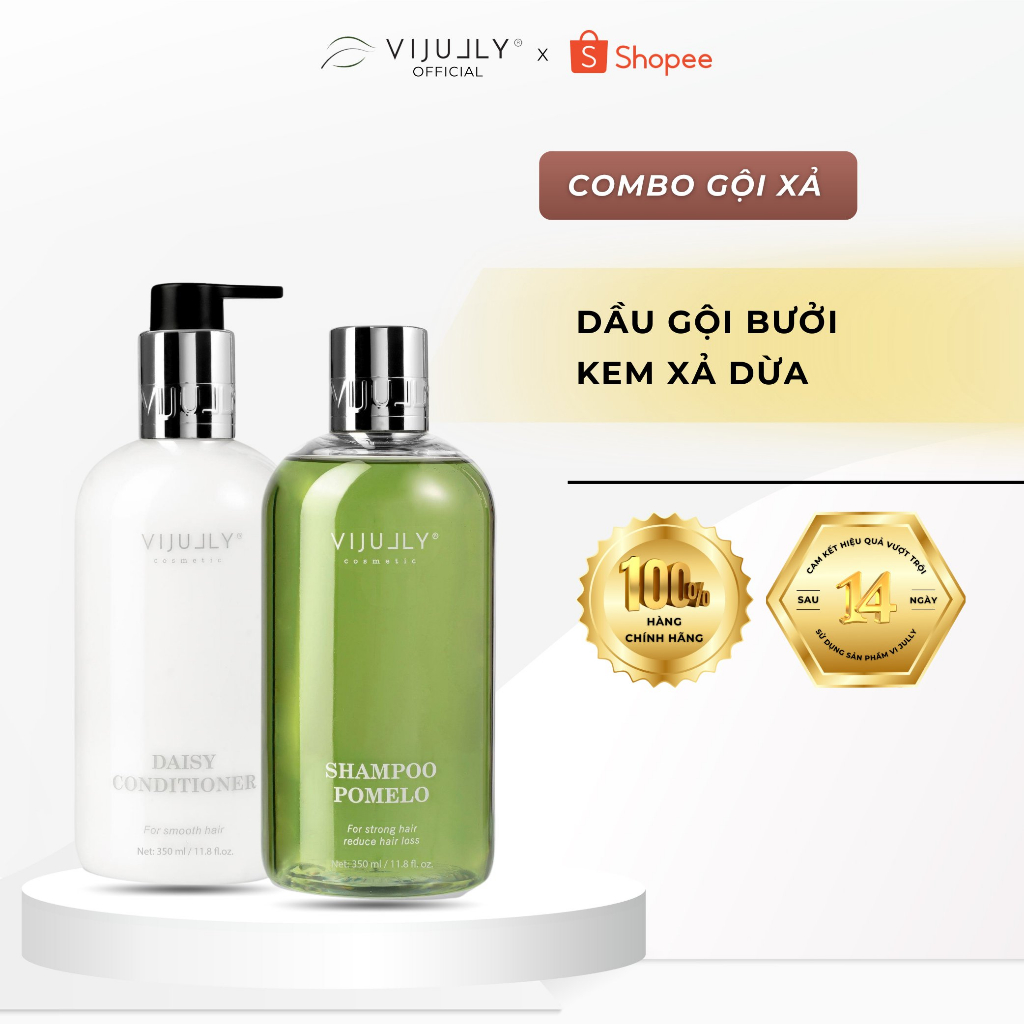 Bộ Gội Xả Ngăn Rụng Tóc - Phục Hồi Tóc VIJULLY Dầu Gội Bưởi và Dầu Xả Dừa 350ml - VI JILLY OFFICIAL