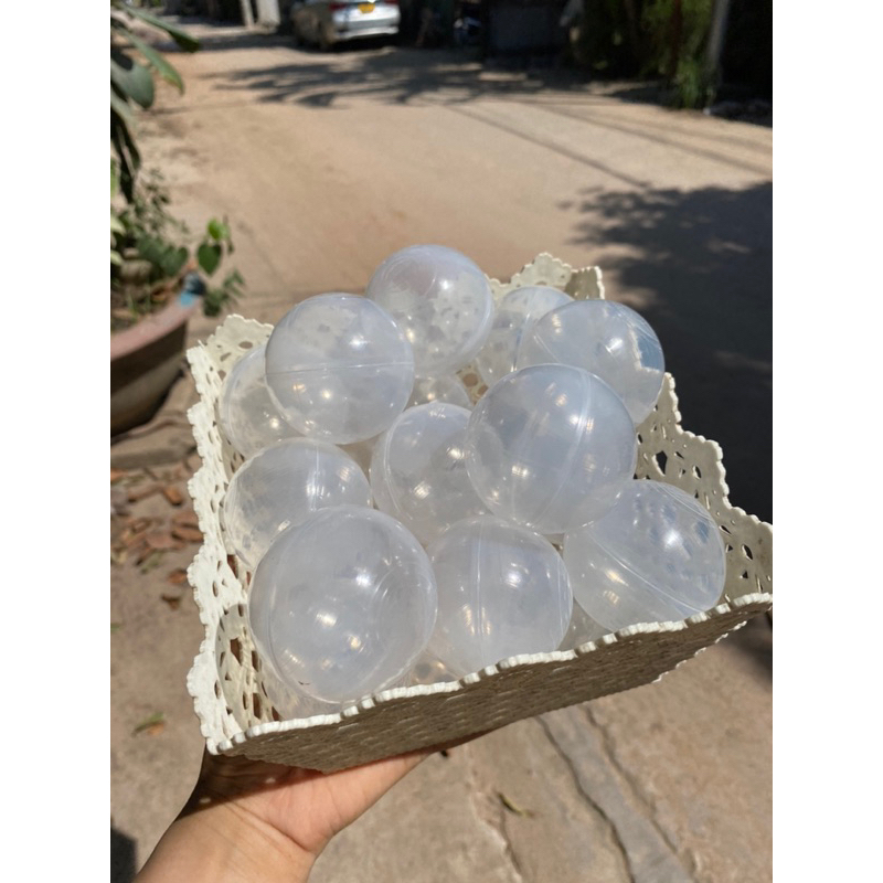 Bóng nhựa cho bé, bóng nhựa decor chụp ảnh,sự kiện tông màu trắng xám nhựa cao cấp sz 5,5cm